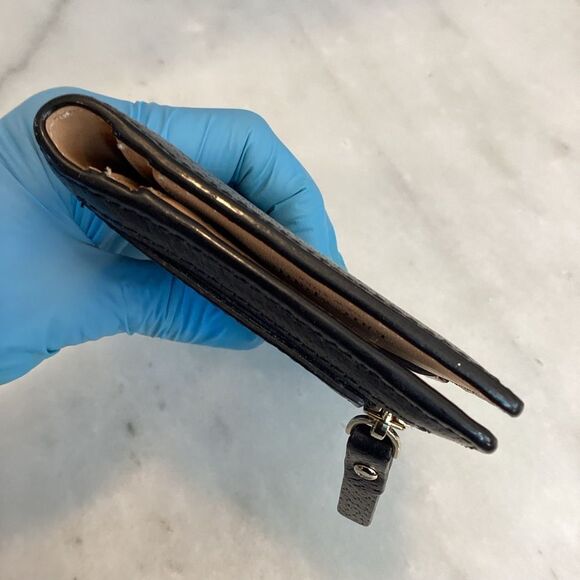 Kate Spade Cross Grain Leather Slim Sleek Snap & Zip Clutch Wallet - Picture 7 of 16